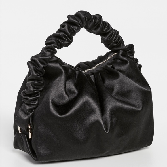 J.Soon mini scrunchie Bao Bag in black satin. - Picture 1 of 5
